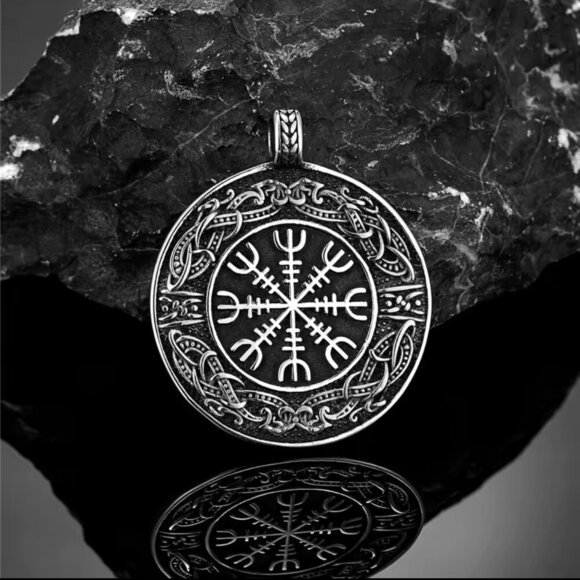 Vegvisir Compass Viking Rune Pendant - Stainless Steel #1527 - Picture 7 of 8